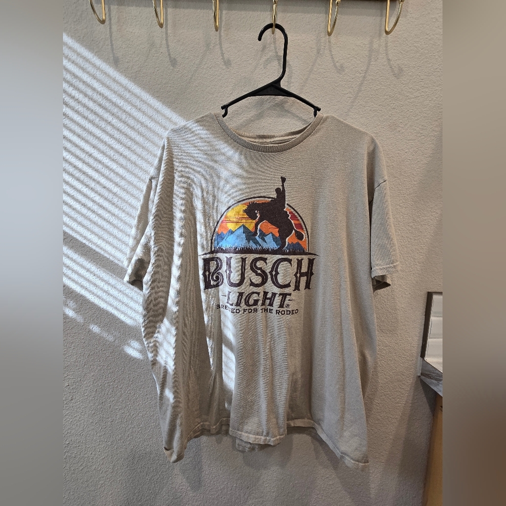 Beige Graphic T-Shirt Busch Light